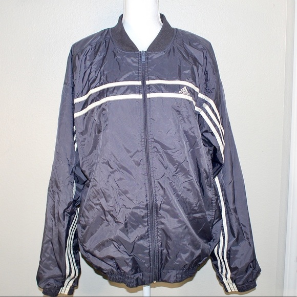 Adidas Vintage Y2K Blue’ish/Grey Oversized Windbreaker Jacket - Size Lage - Picture 2 of 11